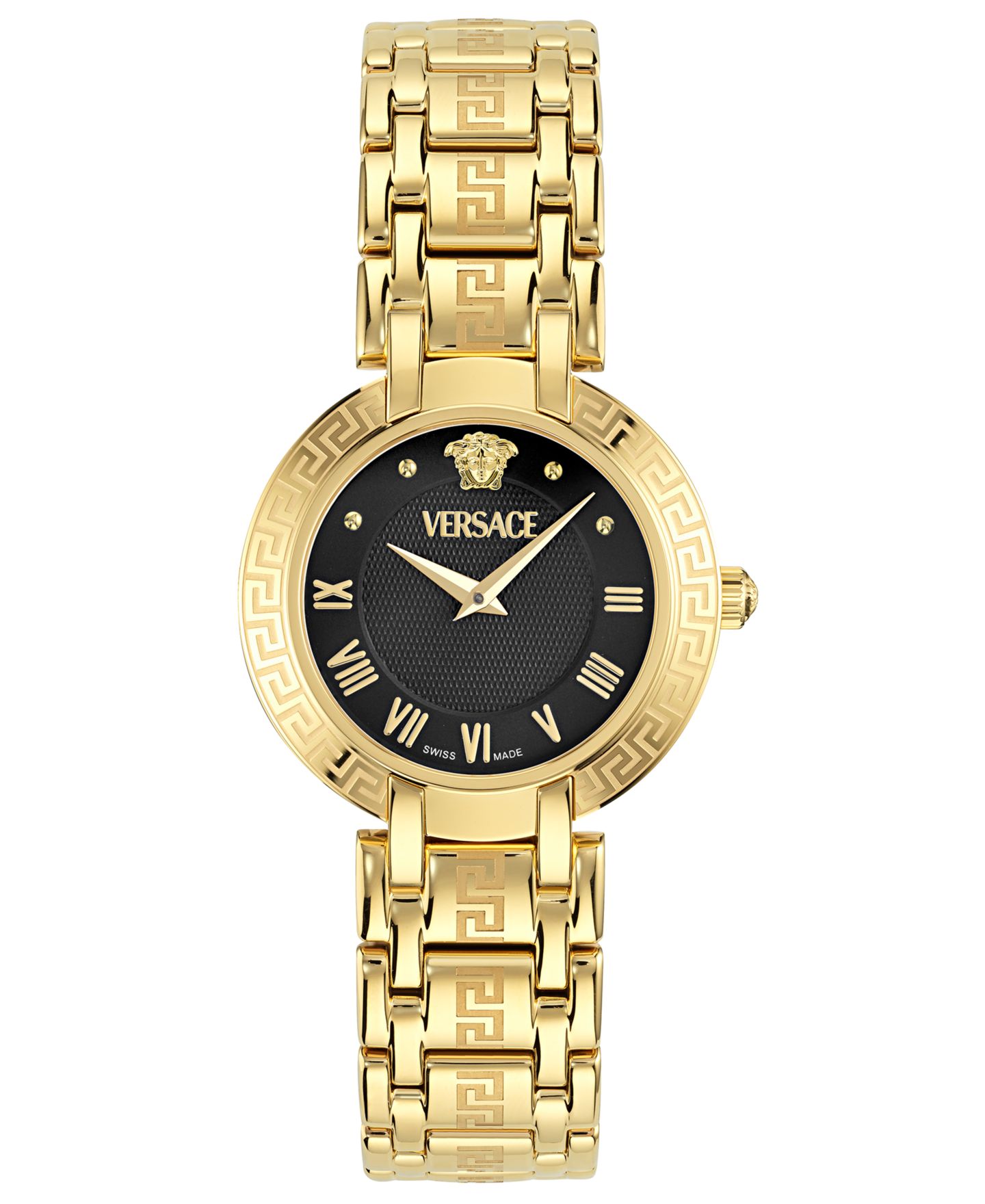 Женские часы Versace Swiss Antlia Gold Ion Plated Bracelet Watch 34mm — фото 1