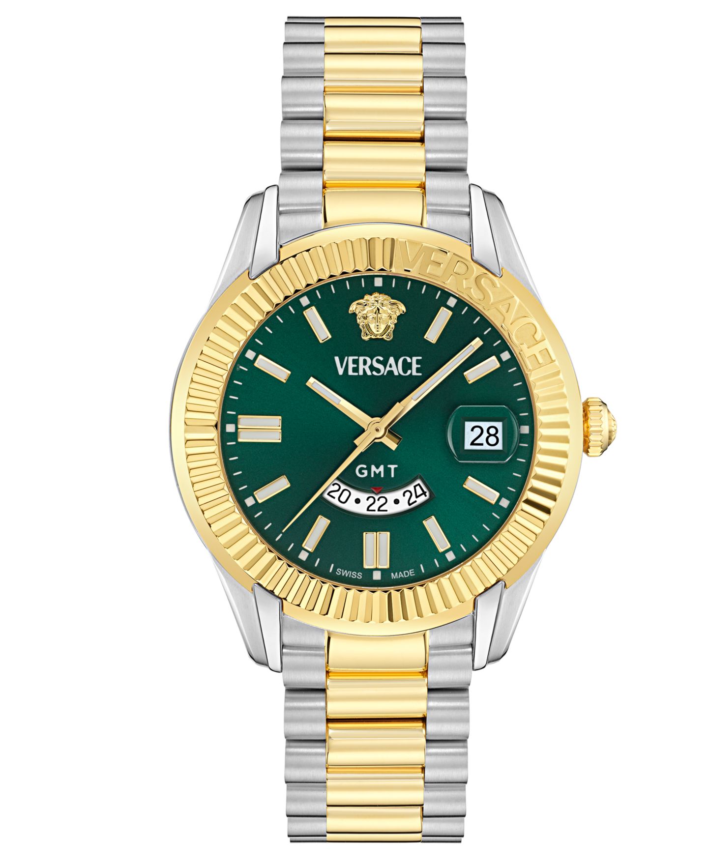 Мужские часы Versace Swiss Apodis GMT Two-Tone Bracelet Watch 41mm — фото 1
