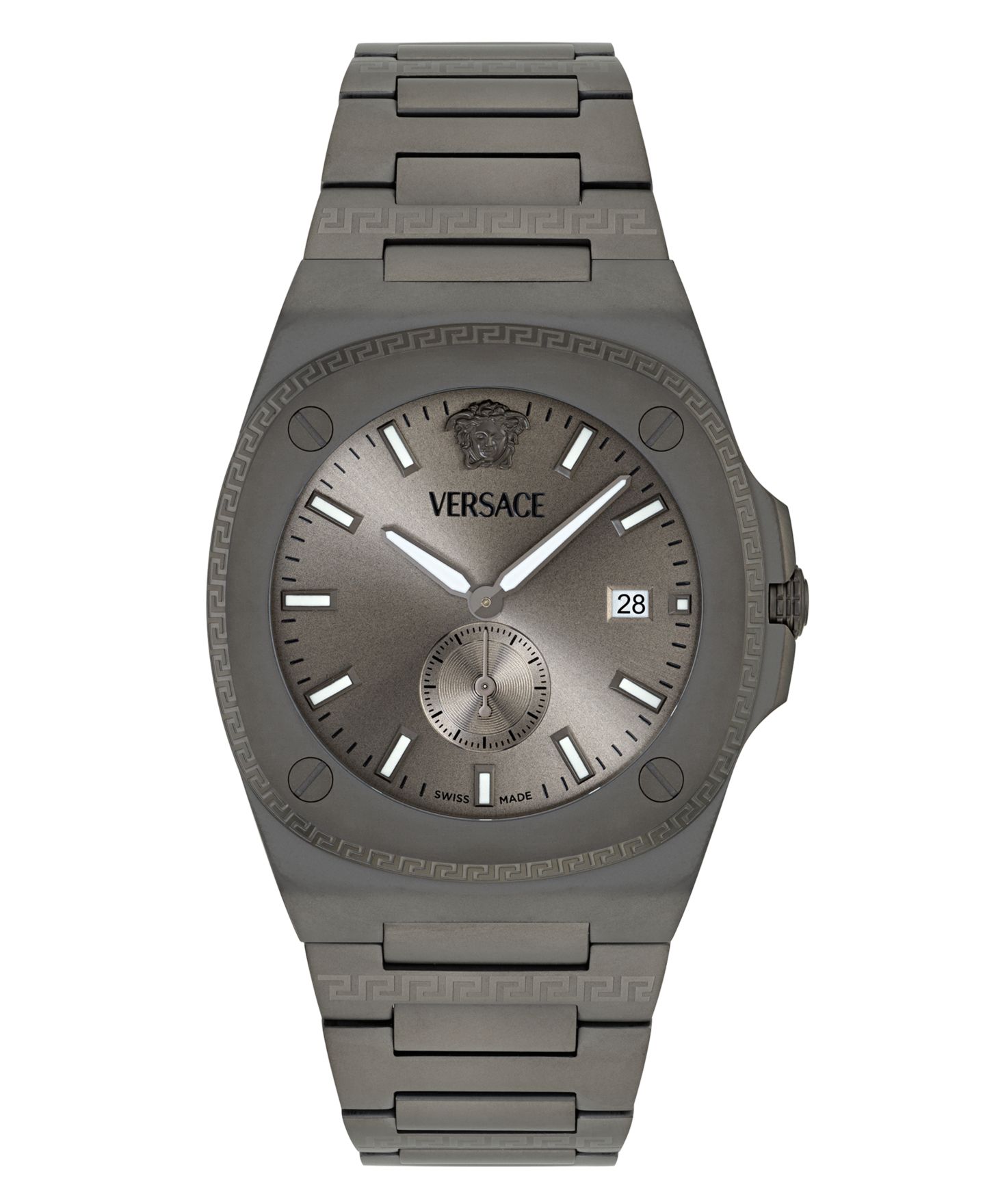 Мужские часы Versace Swiss Tolomeo Gunmetal Ion Plated Bracelet Watch 40mm — фото 1