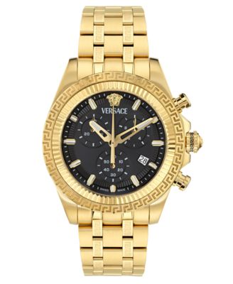 Versace - Men's Swiss Chronograph Fornax Gold Ion Plated Bracelet Watch 43mm