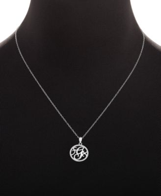 Cubic Zirconia Filigree Initial G Monogram 18" Pendant Necklace in Sterling Silver, Macy's Exclusive