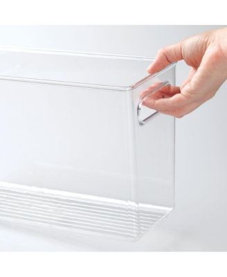 Plastic Storage Bin with Handles - Set of 4 - Clear - Made in USA