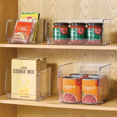 Stackable Open-Front Storage Bin, Set of 6