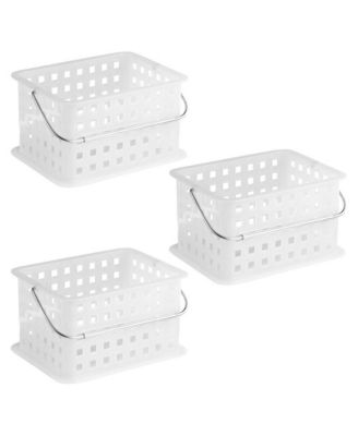 Small Stackable Shower Basket, Set of 3, Clear/Frost, Made in USA
