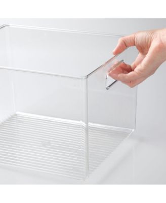 Plastic Storage Bin with Handles - Set of 2 - Clear - Made in USA