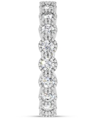 Diamond Milgrain Bead Frame Eternity Band (1 ct. t.w.) in Platinum or 14k Gold