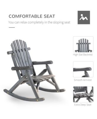 Outdoor Adirondack Style Wooden Rocking Chair, Small,