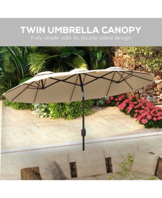 9.7' Double-sided Patio Umbrella with Tilt Outdoor Umbrella,
