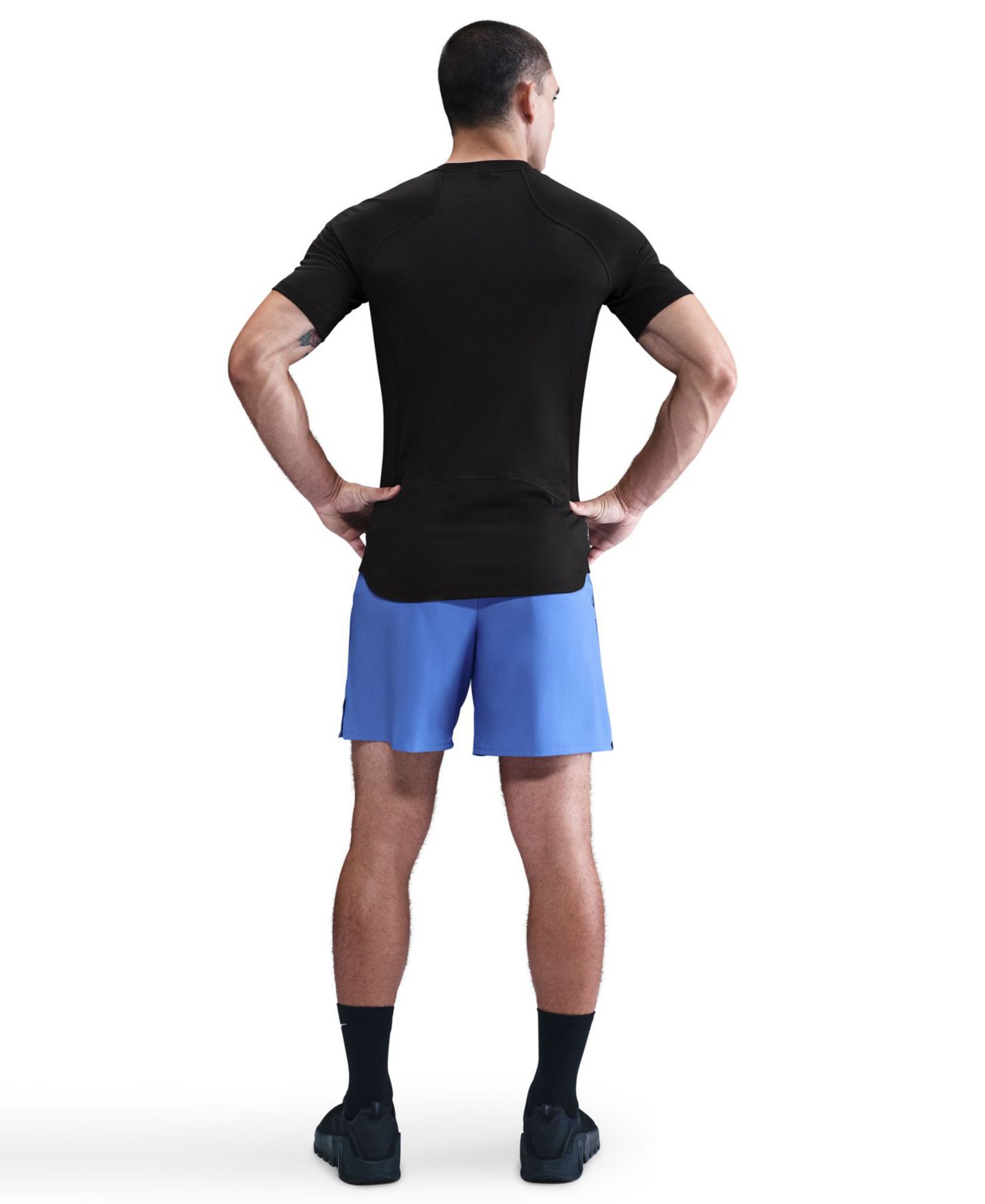 Мужская футболка Nike Pro Training Dri-Fit Short-Sleeve, цвет: Чёрный / Белый — фото 4