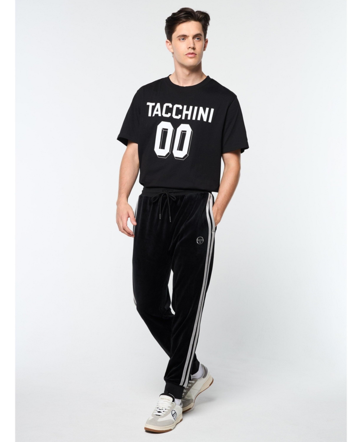 Sergio Tacchini Damarindo Velour Track Pant In Black
