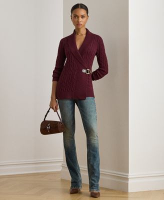 Petite Buckled Cotton Sweater