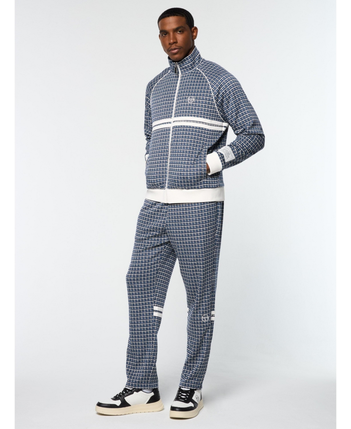 Sergio Tacchini Dallas Houndstooth Track Jacket In Blue