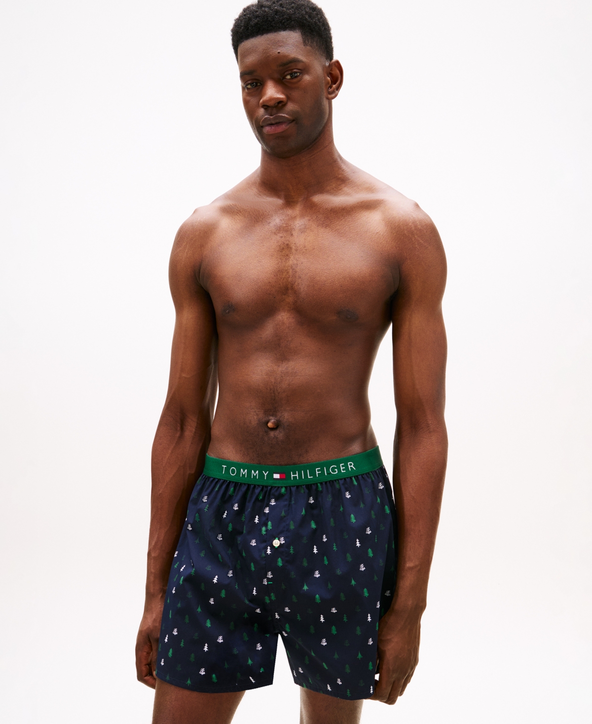 Tommy Hilfiger Men's Woven Front Button Opening Boxer