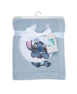 Baby Disney Stitch Blue Soft Fleece Appliqued Blanket