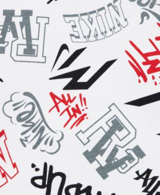 Big Girls' Graffiti-Printed Cropped Hoodie