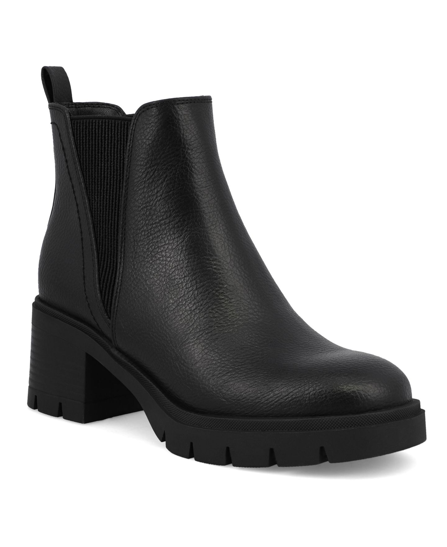 Женские ботинки MIA Panola Stacked Heel Lug Sole Chelsea Booties, цвет: Чёрный — фото 1
