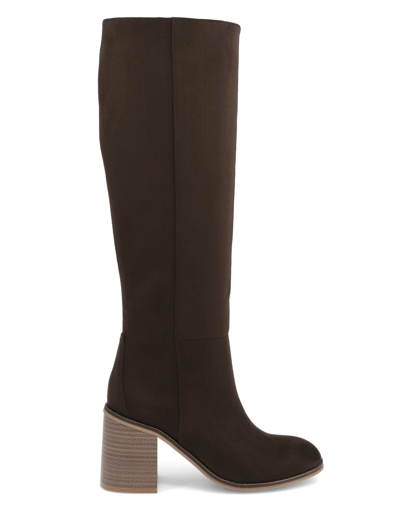 Женские ботинки MIA Sabrena Stacked Heel Side Zip Tall, цвет: Шоколадный — фото 2