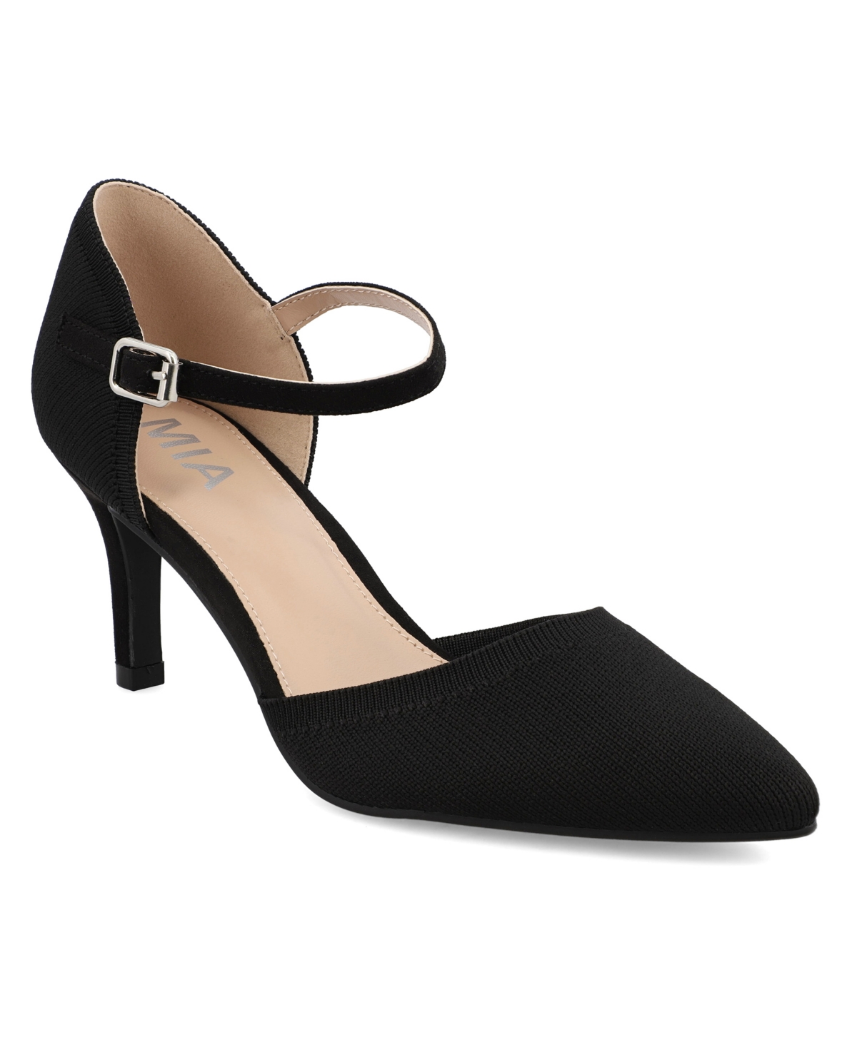 Mia Bivi Ankle Strap Pump In Black