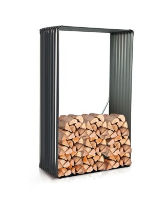 Galvanized Raised Garden Bed Outdoor Planter Box Firewood Rack Log Holder