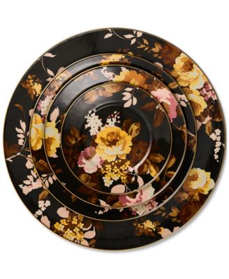 Wild Rose Brown Salad Plate