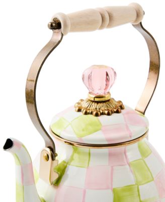Palm Beach Check Enameled 2-Quart Tea Kettle