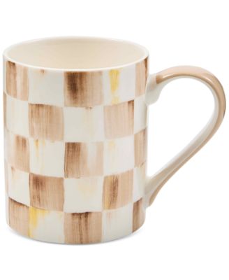 MacKenzie-Childs - Mocha Check Porcelain Mug