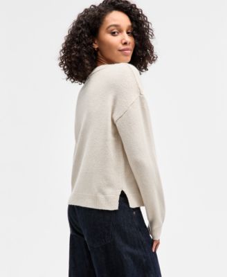Juniors' Drop-Shoulder Long-Sleeve Sweater
