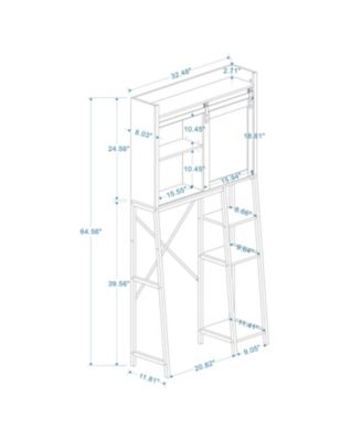 CASAINC 32.4"W MDF sliding barn door, side rack and adjustable shelves over-the-sink storage cabinet