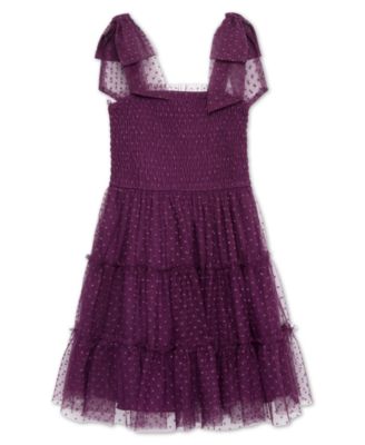 Big Girls Knee Length Smocking Bodice Dress