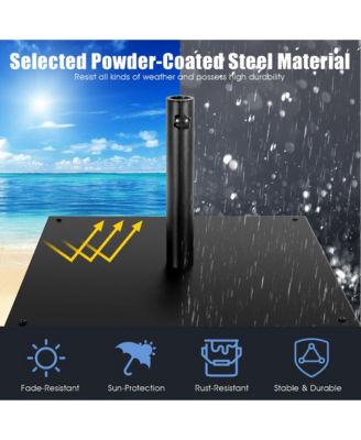25'' Square Patio Umbrella Base Weighted 42 LBS Outdoor Market Stand Footpads
