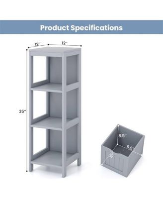 Modern Farmhouse Bathroom Floor Cabinet with 2 Drawers and Shelf in Wood Finish