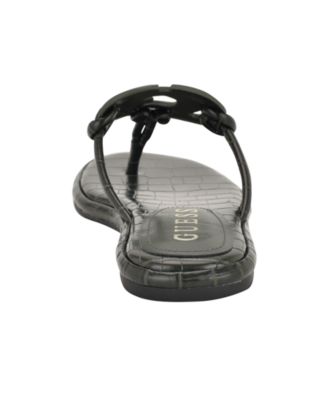 Women's Saime Embellished G Cutout Flat Thong Sandals