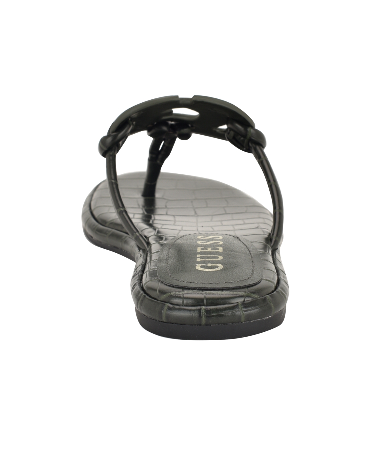 Guess Saime Croc Embossed Sandal In Gray