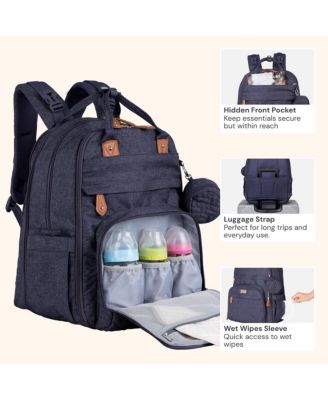 Kids Diaper Bag Backpack Stylish 26L Hands Free Bag with Changing Pad, Stroller Straps & Water-Resistant