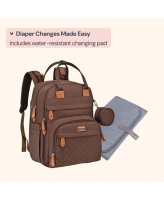 Kids Diaper Bag Backpack Stylish 26L Hands Free Bag with Changing Pad, Stroller Straps & Water-Resistant