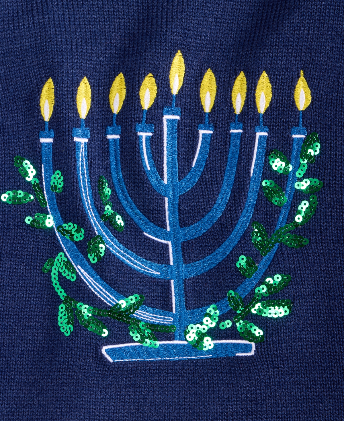 Holiday Lane Women's Menorah Graphic Sweater In Blue