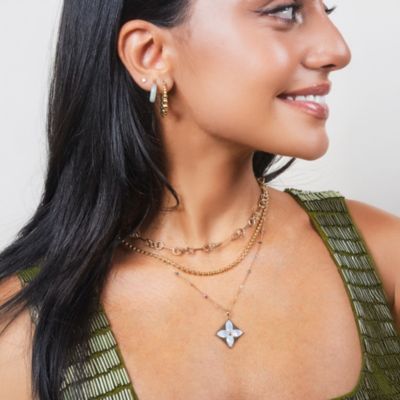 Interlocked Circle Chain Necklace 14K Gold