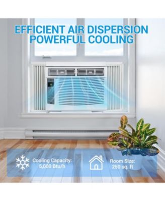 6,000 BTU WiFi Smart Window Air Conditioner - Energy Saving, Quiet Operation, Remote Controlled, Fast Cooling for Rooms up to 269 Sq. Ft