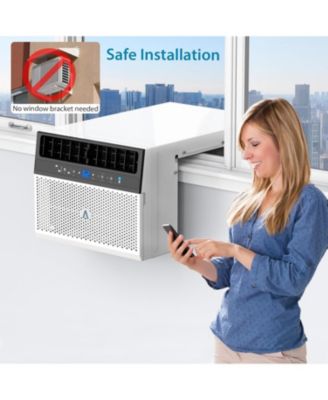 8,000 BTU Window Air Conditioner - Dehumidify & Fan Modes, Quiet, Easy to Install, Remote Control Included, Saddle-Style Design