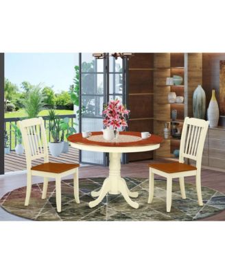 3-Pc. Rubber Wood Solid Wood Dining Room Set