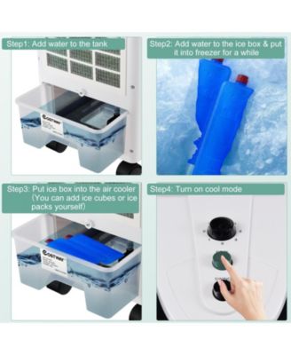 3-in-1 Portable Evaporative Air Cooler with Filter Knob for Indoor