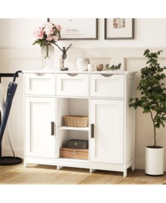 Accent Storage Cabinets with Drawers and Shelves