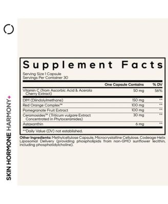 Skin Hormone Harmony+ Supplement – Skin Hair Support With Astaxanthin, Vitamin C Ascorbic Acid, Liposomal Delivery, 30 Capsules