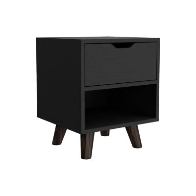 Storage Cabinet NightStand End Table with Wooden Legs