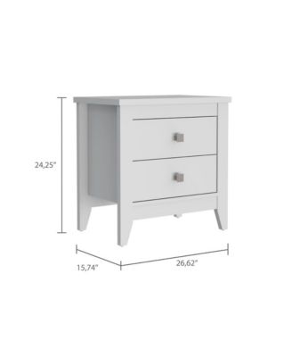 Storage Cabinet NightStand End Table with Two Shelves