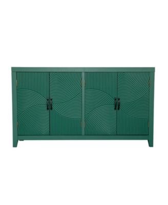59" Green Accent Storage Cabinet with 4 Doors
