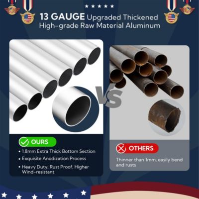 Bravery 30Ft High Wind Flagpoles 13Gauge Heavy Duty Flag Pole Kit with Solar Light