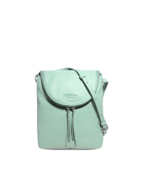 Женская сумка American Leather Co. Hampton Large Zip Around Crossbody, цвет: Аквамариновый