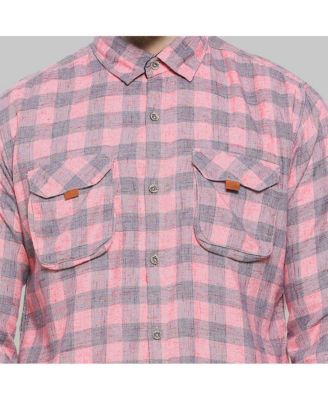 Men's Blush Pink & Moon Grey Tartan Plaid Shirt