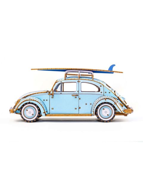 Детский конструктор Flash Popup 1949 Volkswagen Beetle Type 1 wa-gu-mi Wooden 346-Piece 3D Puzzle Building Set, Ages 12+